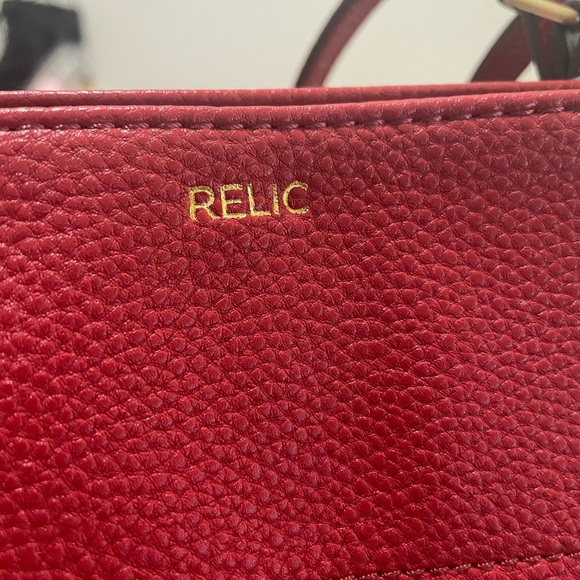 Red Tote bag by Fossil “relic” large tote,school or work ect. - Picture 4 of 13